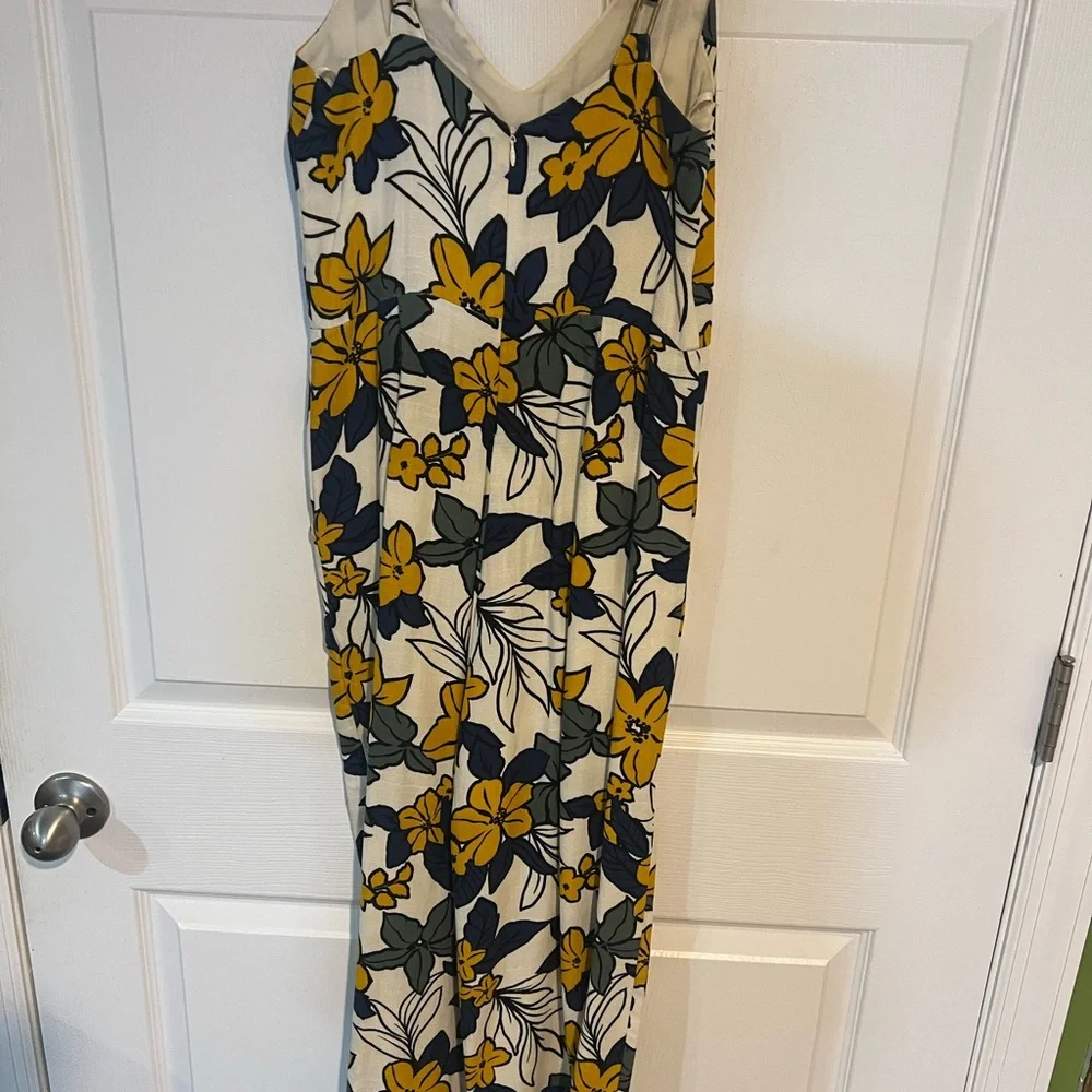 Floral Print Jumpsuit in Blue and Yellow - Picture 2 of 4